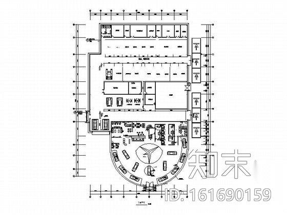 [学生作品]奔驰宝马汽车展厅装修施工图（含效果模型）cad施工图下载【ID:161690159】