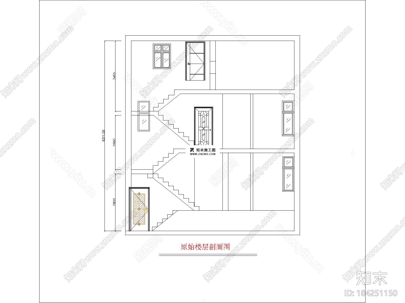 二层复式CAD建筑设计施工图效果图下载施工图下载【ID:184251150】