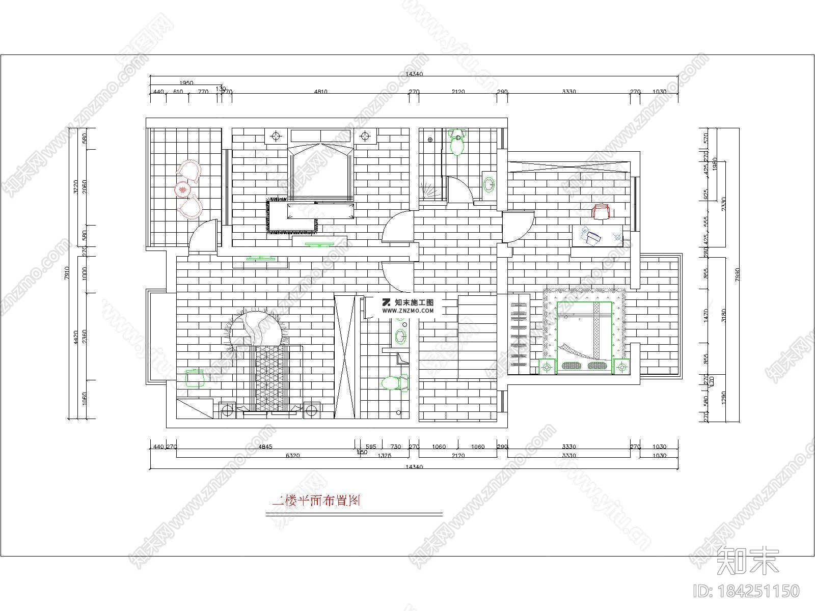 二层复式CAD建筑设计施工图效果图下载施工图下载【ID:184251150】