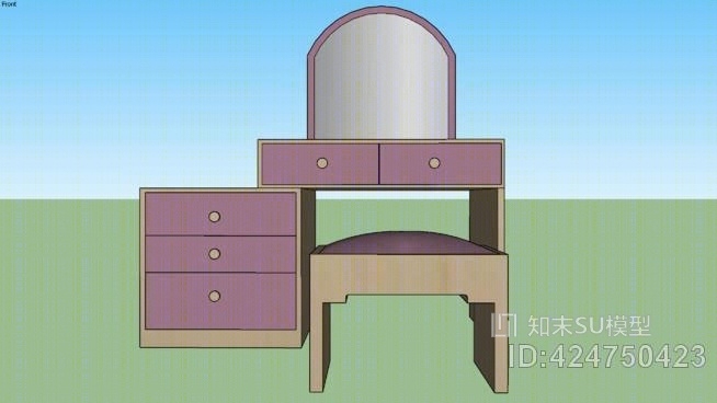 梳妆台座镜SU模型下载【ID:424750423】