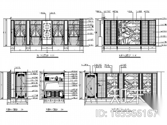 [合肥]极具特色中式古典餐厅装修图（含效果）cad施工图下载【ID:165566167】