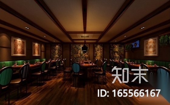 [合肥]极具特色中式古典餐厅装修图（含效果）cad施工图下载【ID:165566167】