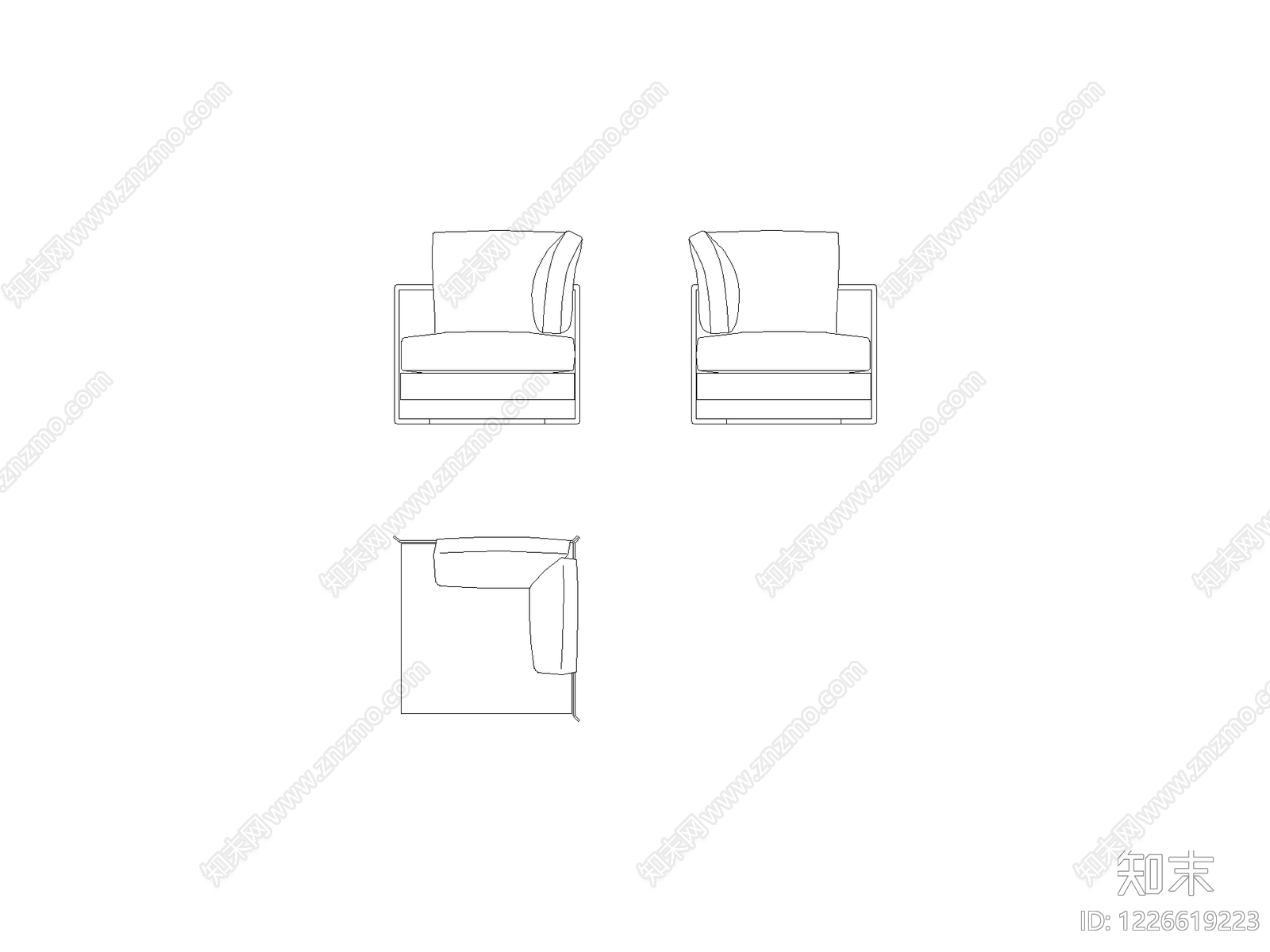 现代,意式沙发CAD图纸
