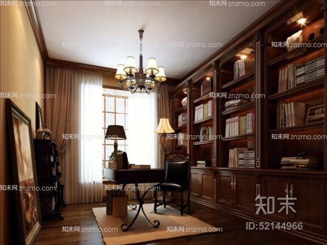 家居书房533D模型下载【ID:52144966】