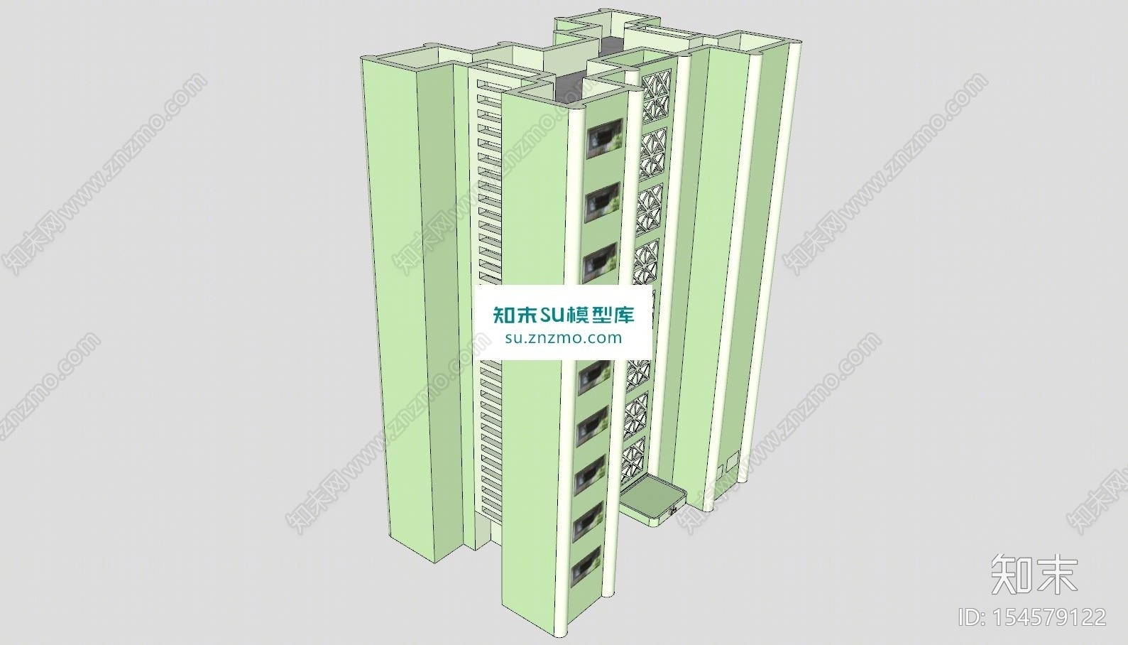 住宅小区建设大楼SU模型下载【ID:154579122】