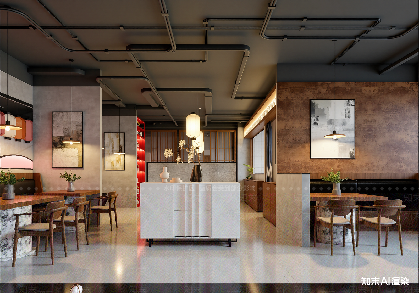 新中式咖啡厅3D模型下载【ID:1214161210】