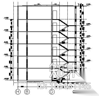 某六层住宅楼建筑施工图cad施工图下载【ID:165631145】