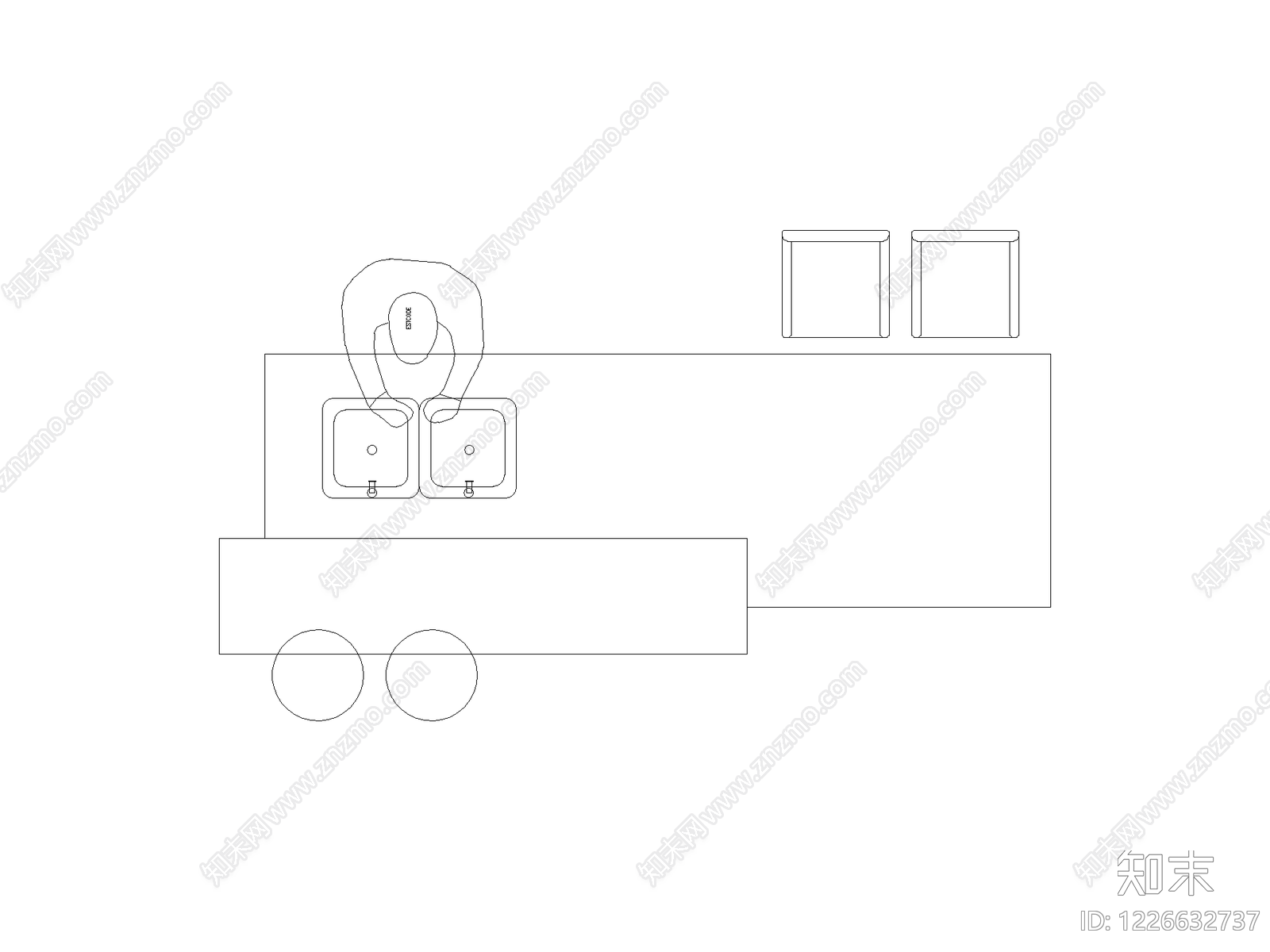 现代,意式桌子CAD图纸