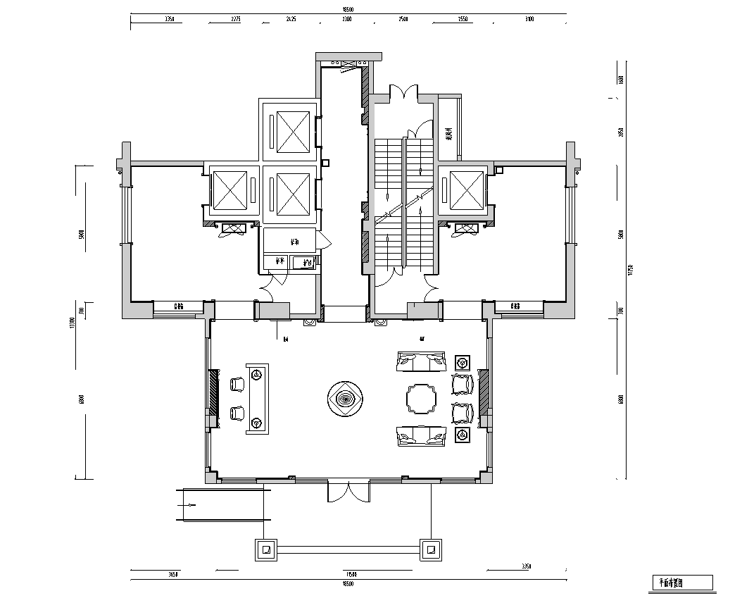 [福建]名城欧式风格办公楼电梯厅施工图cad施工图下载【ID:161781186】