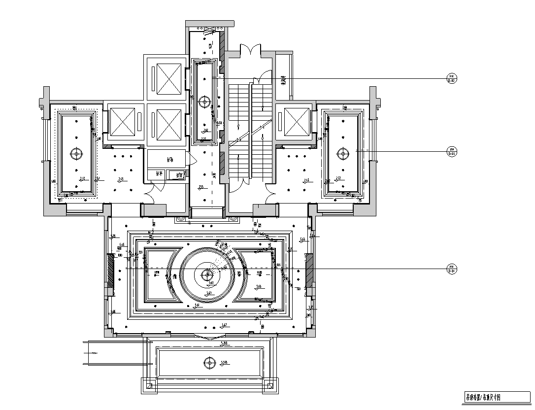 [福建]名城欧式风格办公楼电梯厅施工图cad施工图下载【ID:161781186】