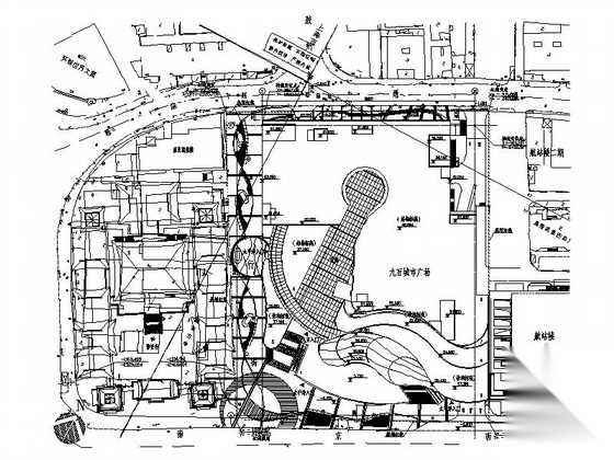 [上海]某九层大型商场建筑施工图cad施工图下载【ID:165424195】