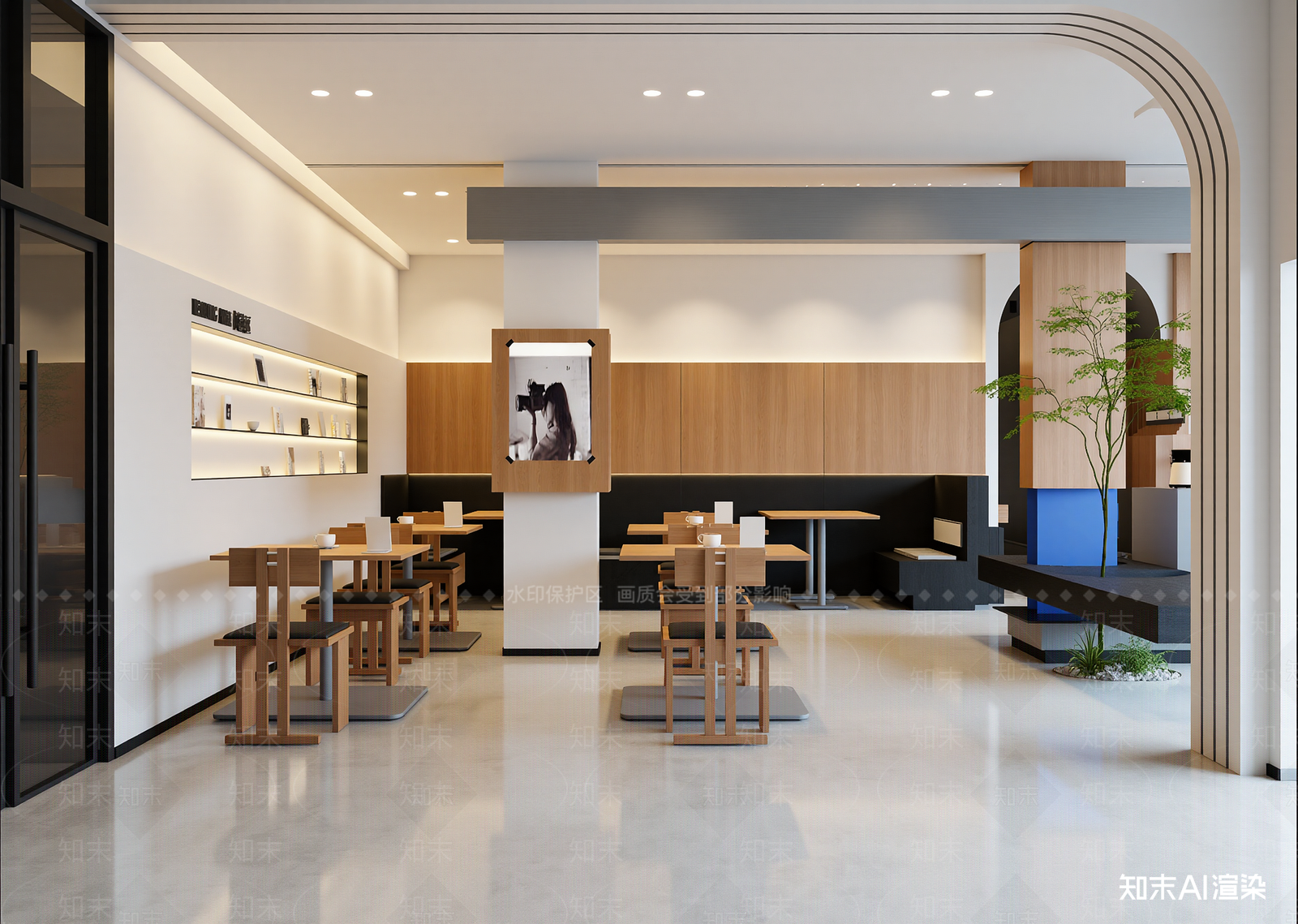 现代咖啡厅3D模型下载【ID:1214401181】