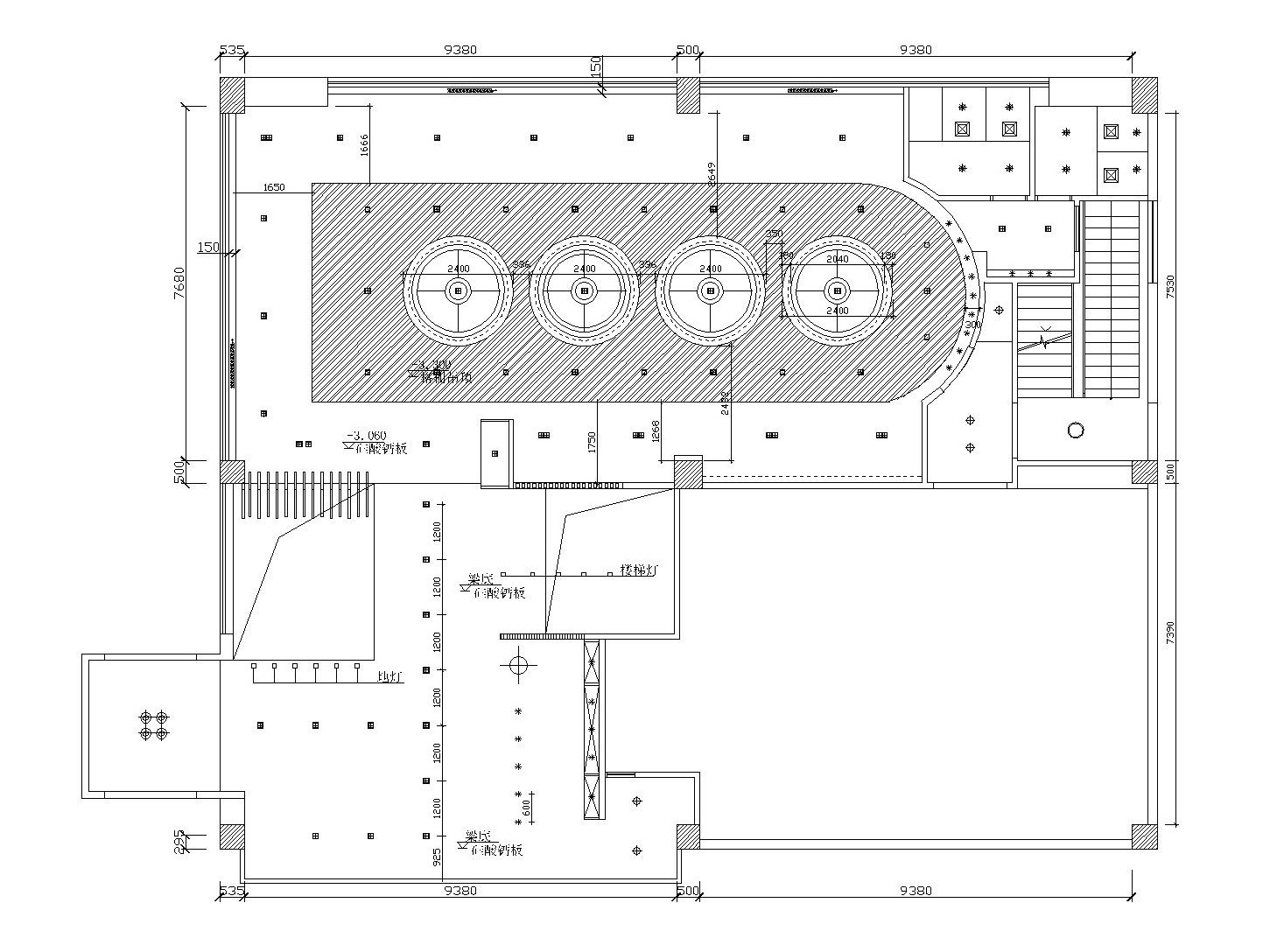 混搭风格火锅店内部装修全套施工图（附效果图）cad施工图下载【ID:160426103】