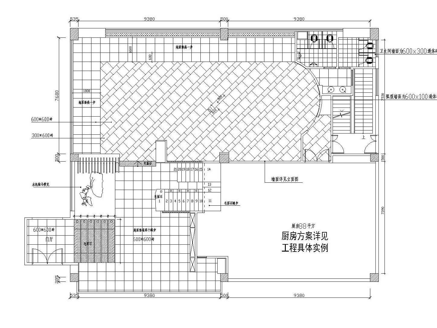 混搭风格火锅店内部装修全套施工图（附效果图）cad施工图下载【ID:160426103】