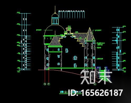 新中式风格古建筑施工图cad施工图下载【ID:165626187】