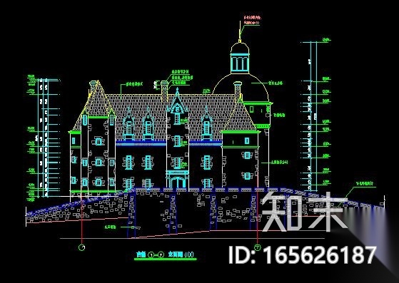 新中式风格古建筑施工图cad施工图下载【ID:165626187】