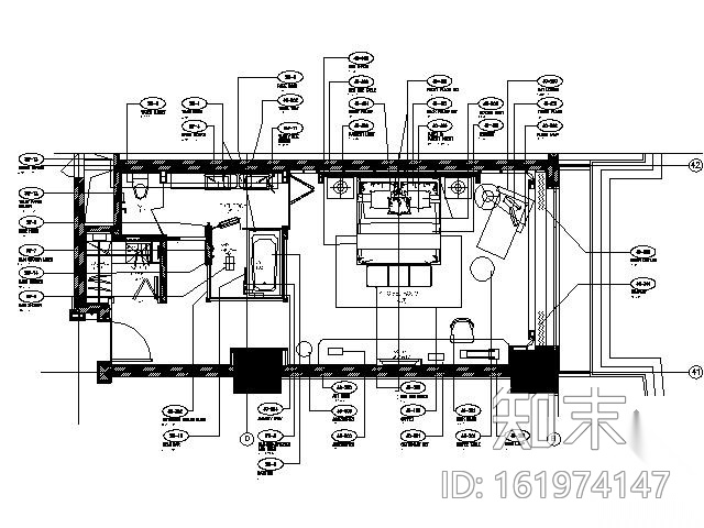 [杭州]五星级度假酒店客房施工图施工图下载【ID:161974147】