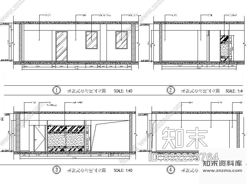 接待室立面cad施工图下载【ID:832233764】