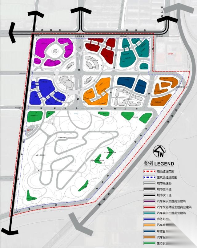 [上海]现代风格多业态汽车商业城建筑设计方案文本cad施工图下载【ID:166552167】