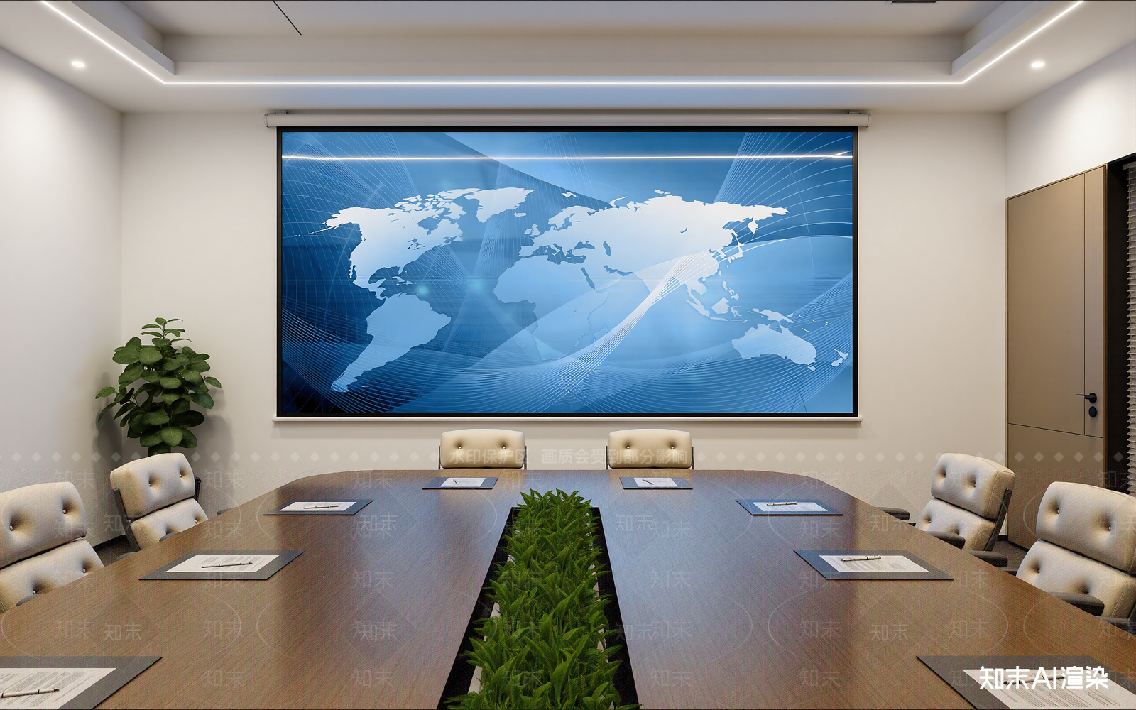 现代会议室3D模型下载【ID:1214261784】