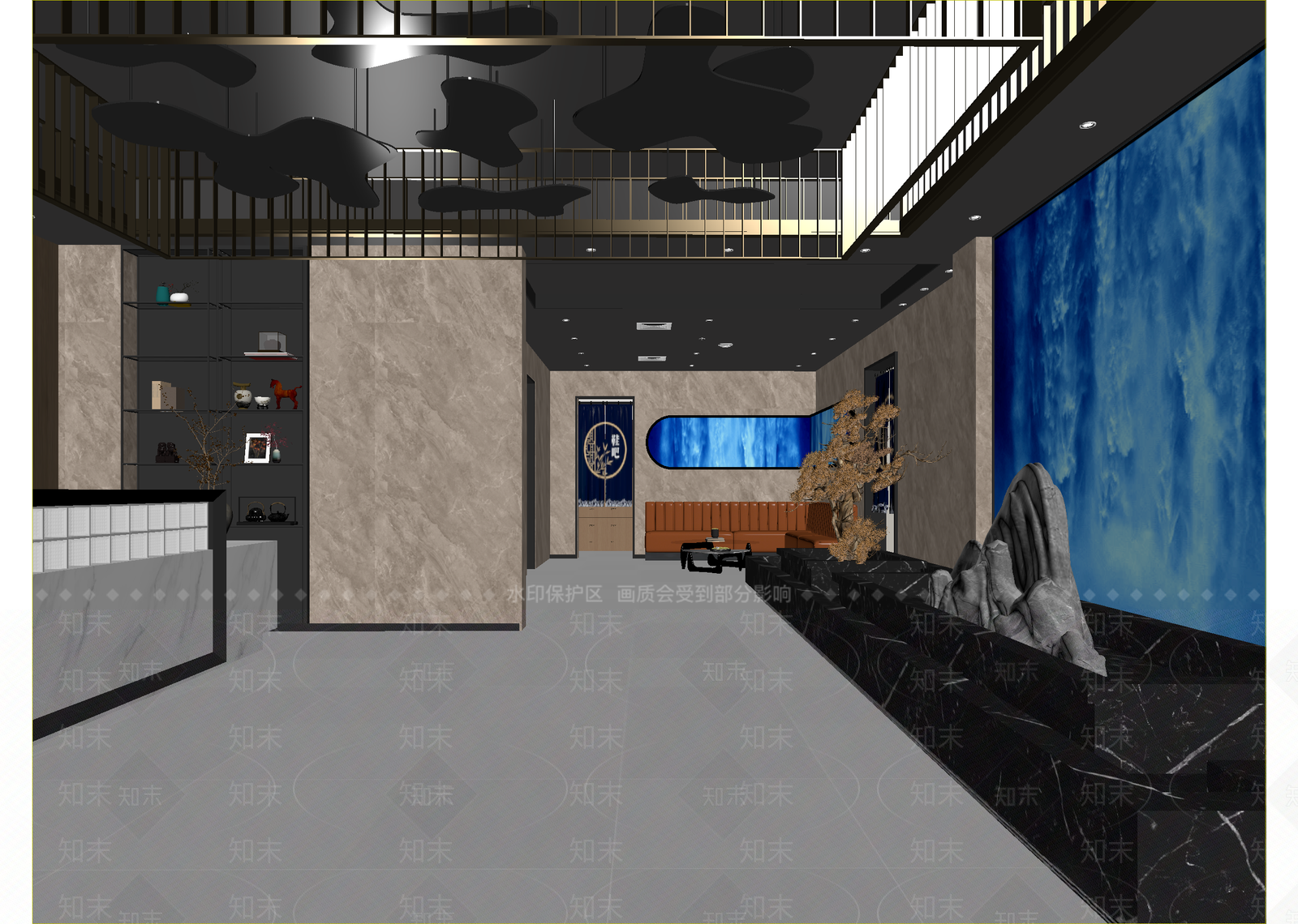 现代售楼处3D模型下载【ID:1215196801】