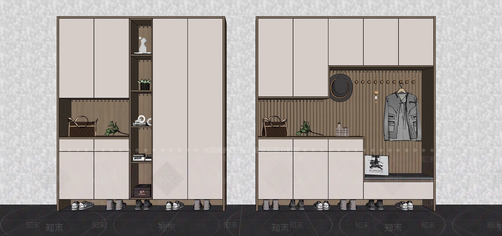 现代入户鞋柜SU模型下载【ID:1104321904】