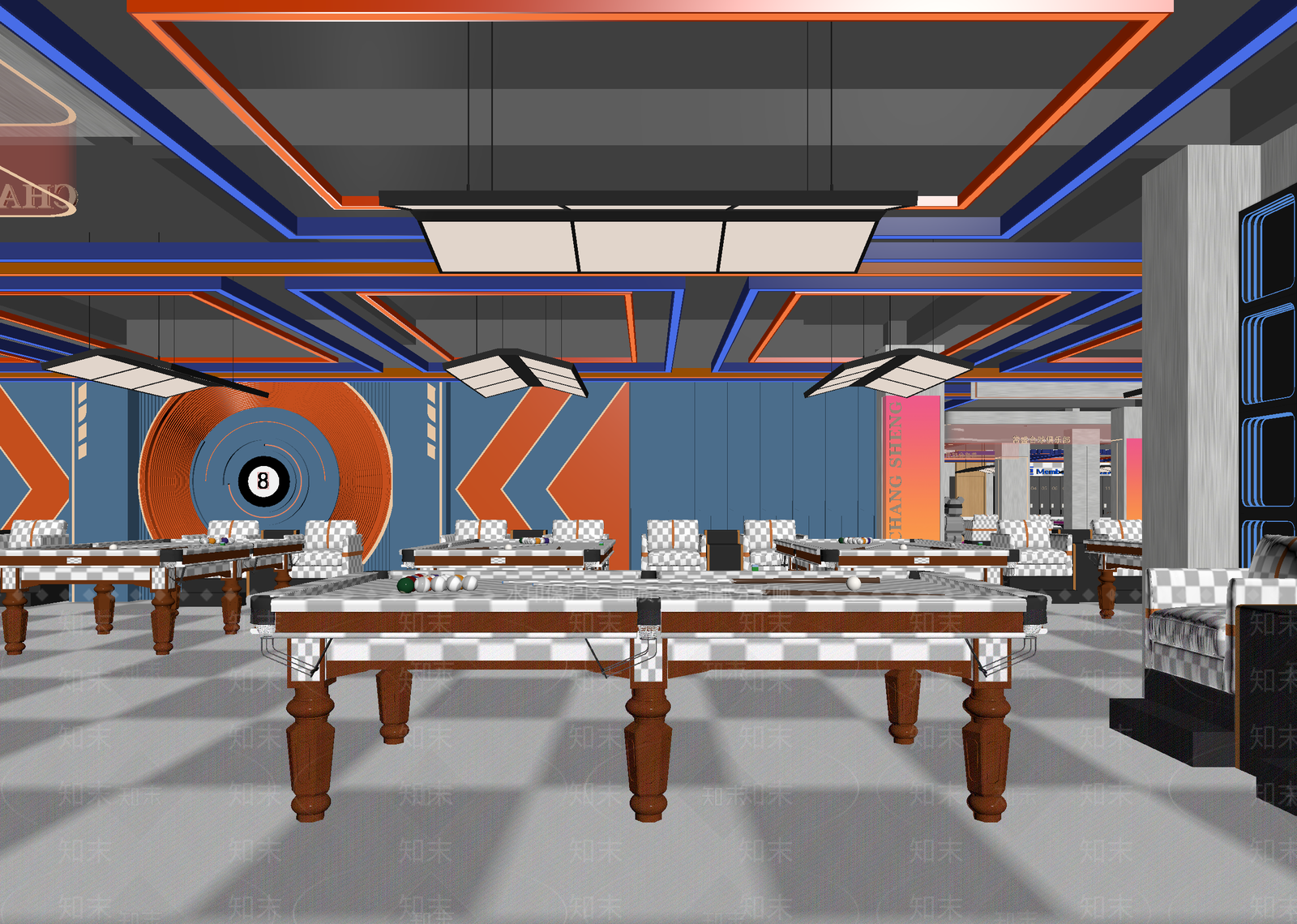 现代台球室3D模型下载【ID:1215066979】