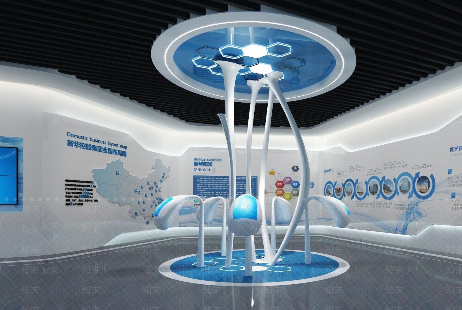 现代流行现代企业展馆国外下载3D模型下载【ID:373341084】