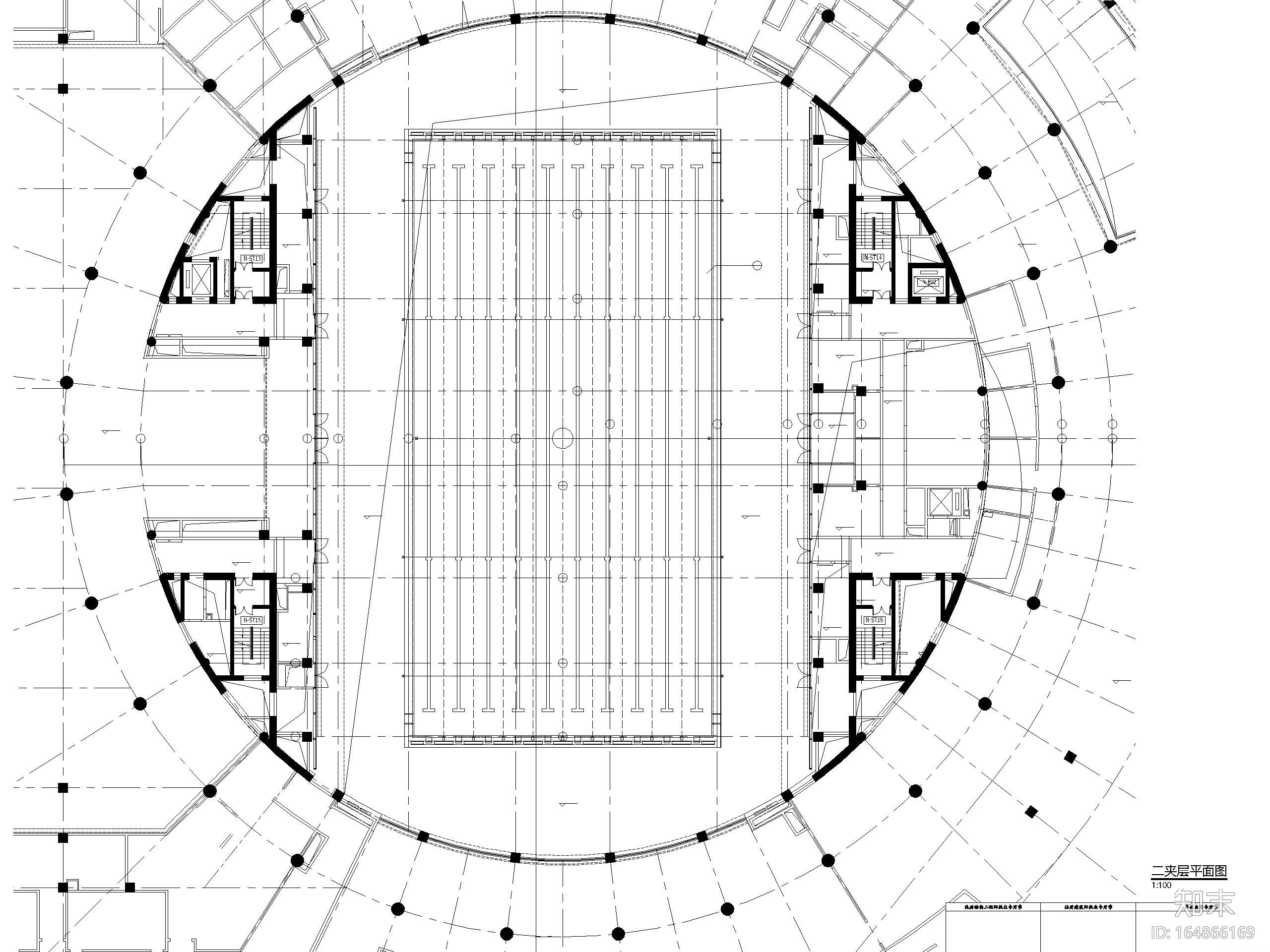 [江苏]工业园区体育中心游泳馆建筑施工图cad施工图下载【ID:164866169】