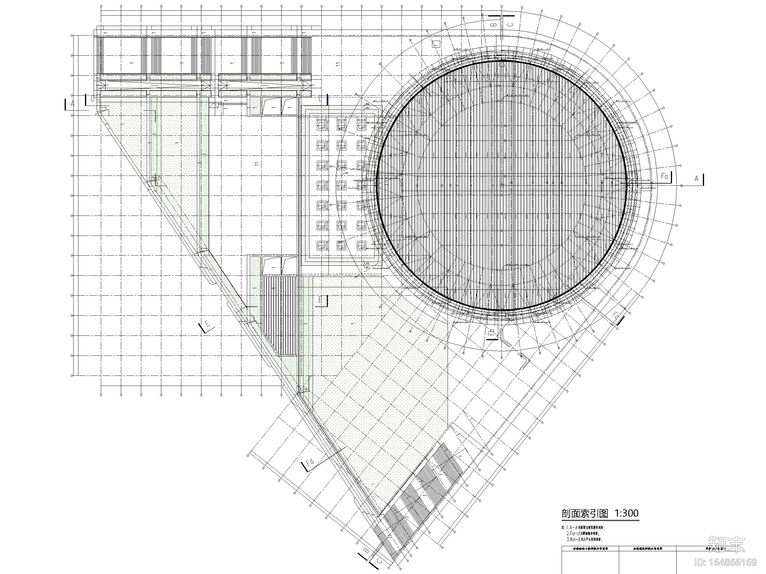 [江苏]工业园区体育中心游泳馆建筑施工图cad施工图下载【ID:164866169】