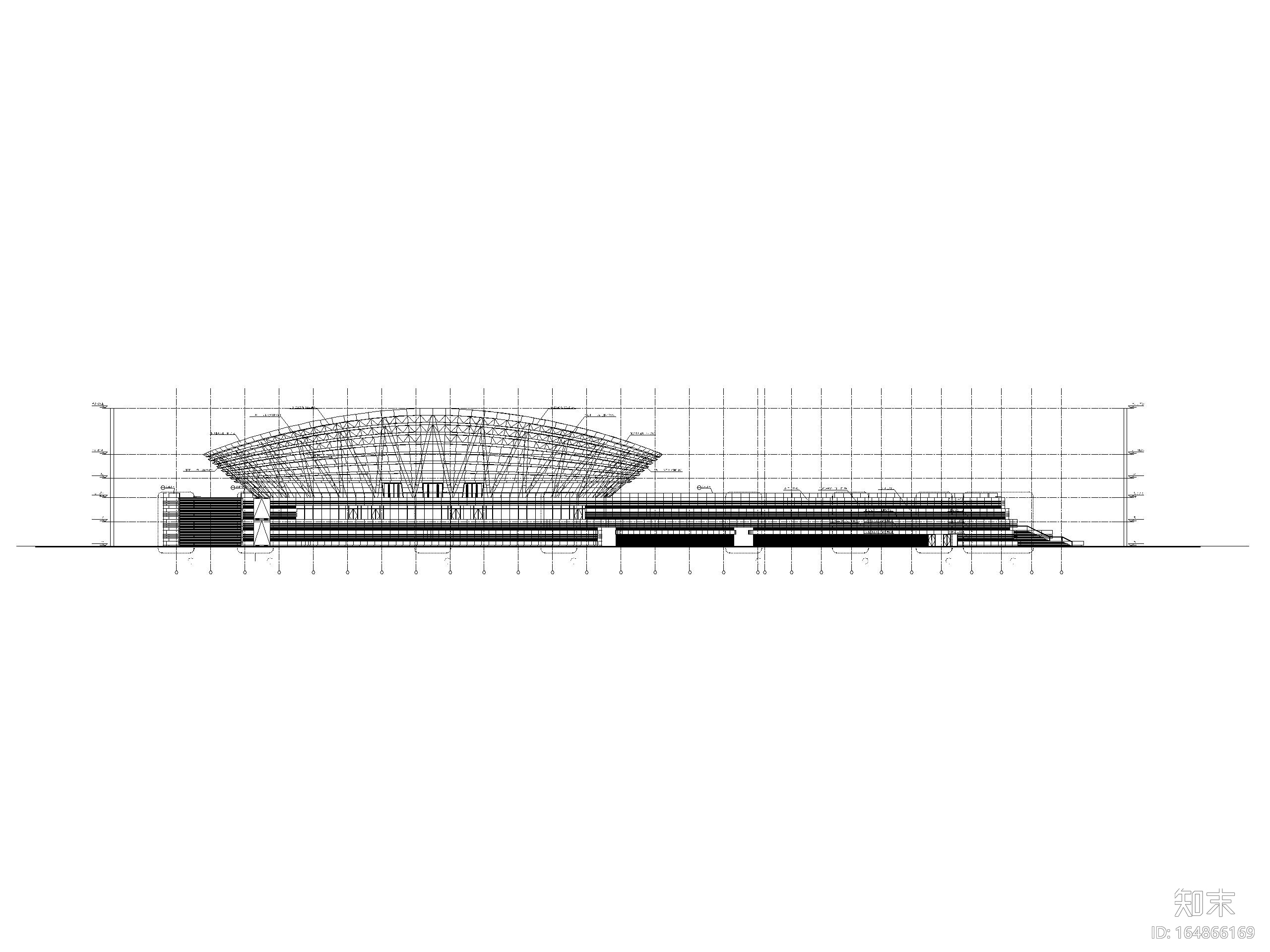 [江苏]工业园区体育中心游泳馆建筑施工图cad施工图下载【ID:164866169】