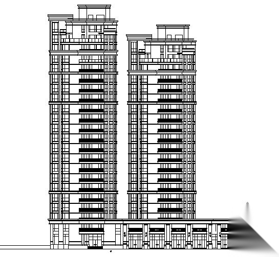 绿城－宁波某花园小区7、8号商住楼建筑方案图cad施工图下载【ID:149571151】