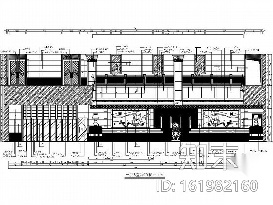 [浙江]某大酒店局部室内装修图cad施工图下载【ID:161982160】