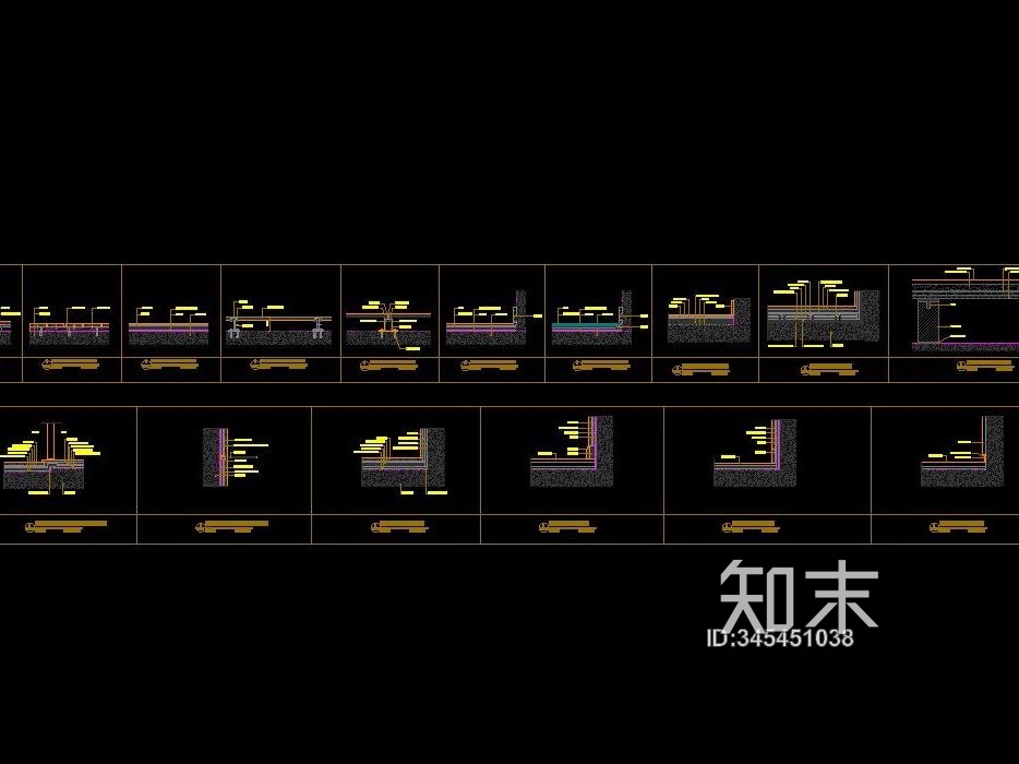 HBA-地平工艺节点图cad施工图下载【ID:345451038】