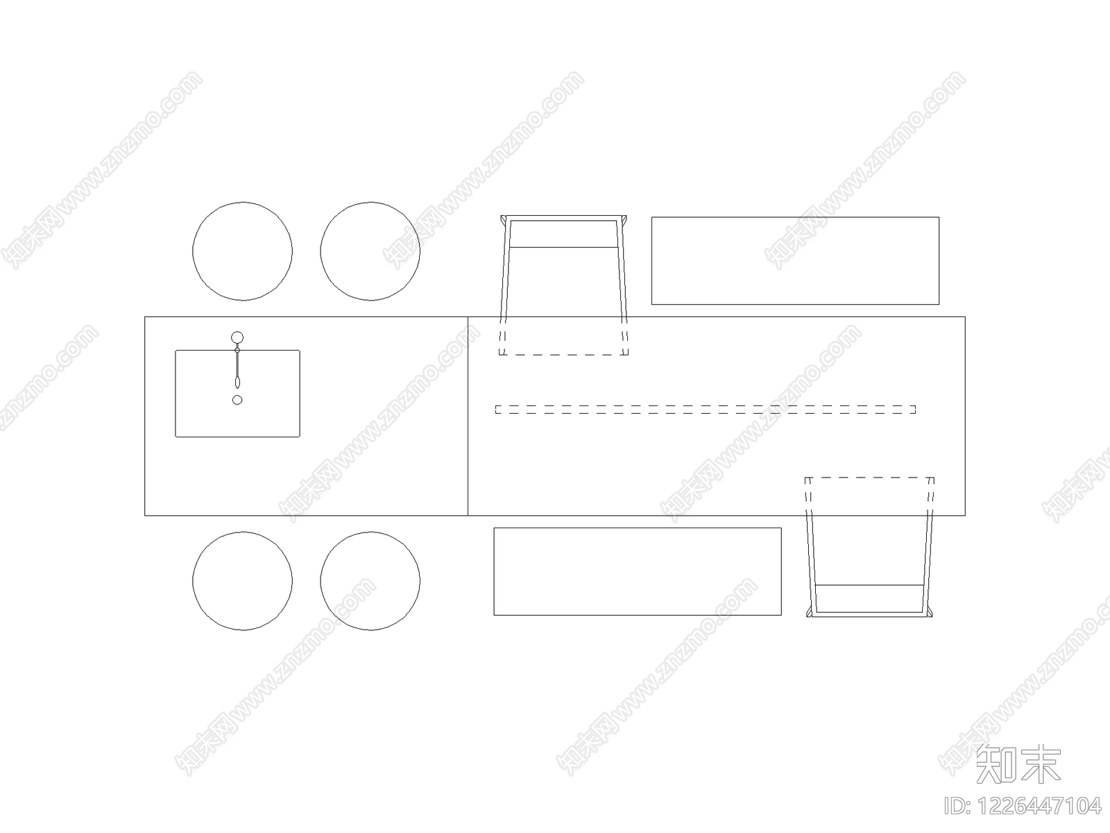 现代桌子CAD图纸