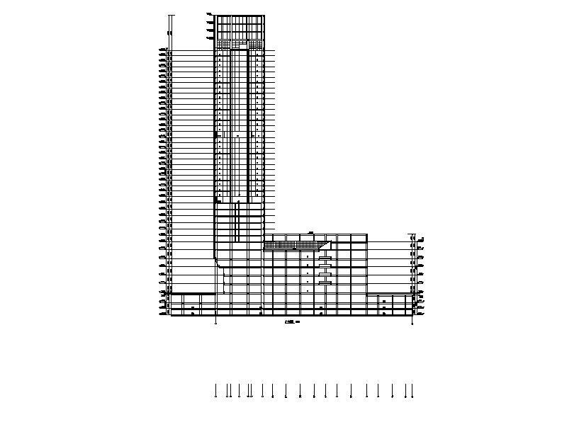 [浙江]超高层塔式商务酒店建筑施工图cad施工图下载【ID:151528171】