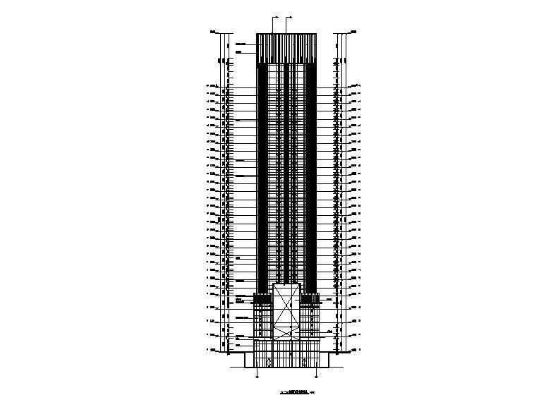 [浙江]超高层塔式商务酒店建筑施工图cad施工图下载【ID:151528171】