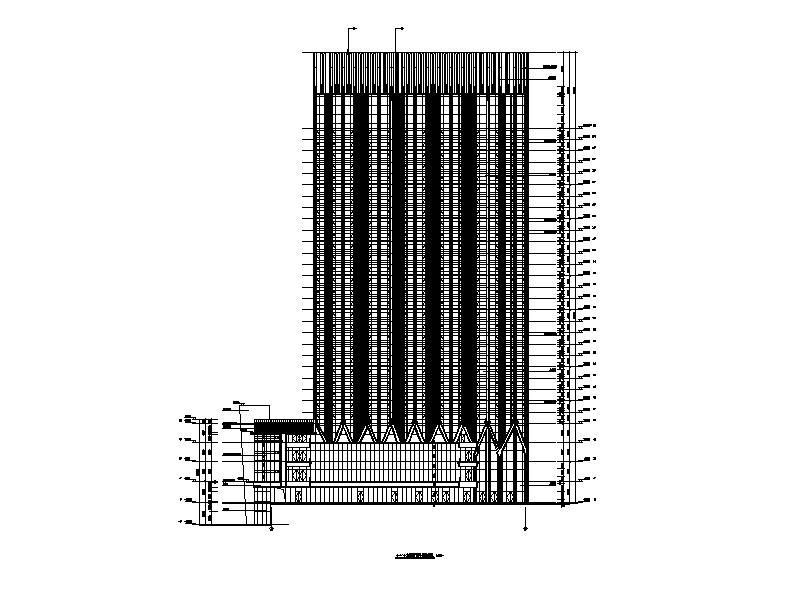 [浙江]超高层塔式商务酒店建筑施工图cad施工图下载【ID:151528171】