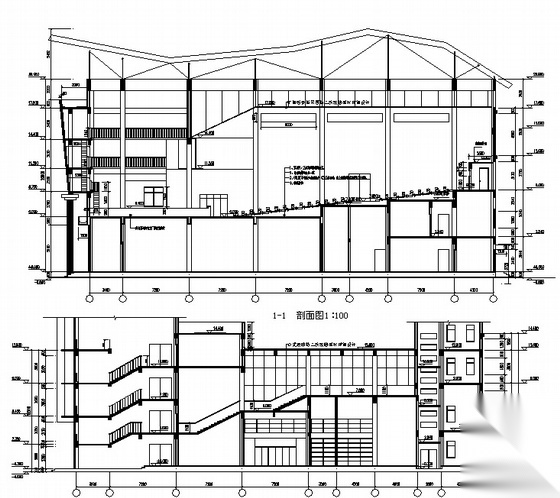 [唐山]海港某高中食堂宿舍多功能厅建筑施工套图cad施工图下载【ID:165623119】