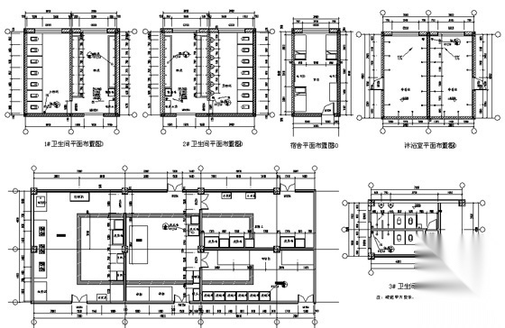 [唐山]海港某高中食堂宿舍多功能厅建筑施工套图cad施工图下载【ID:165623119】