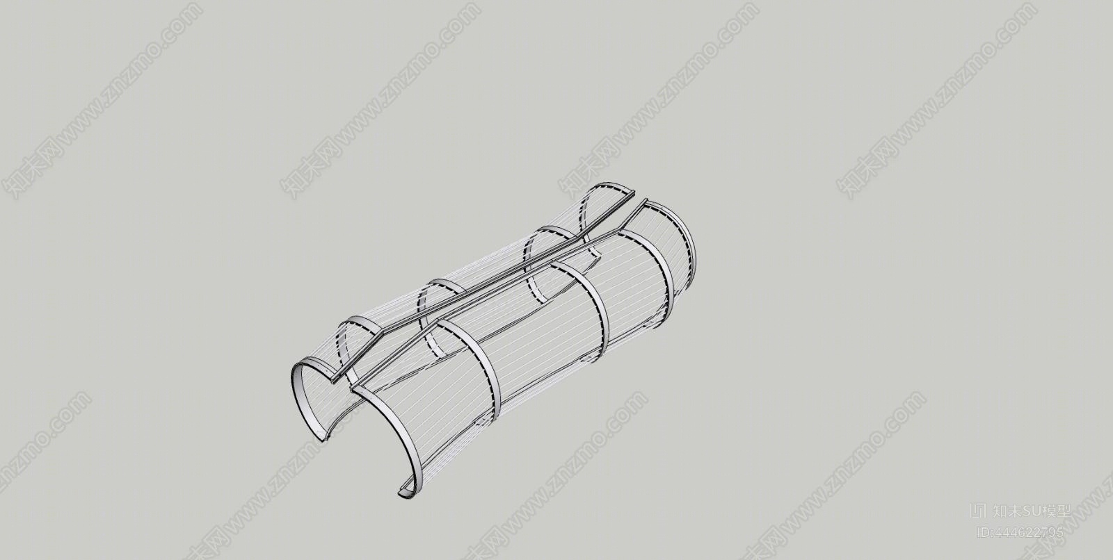 现代异形景观廊架SU模型下载【ID:444622795】