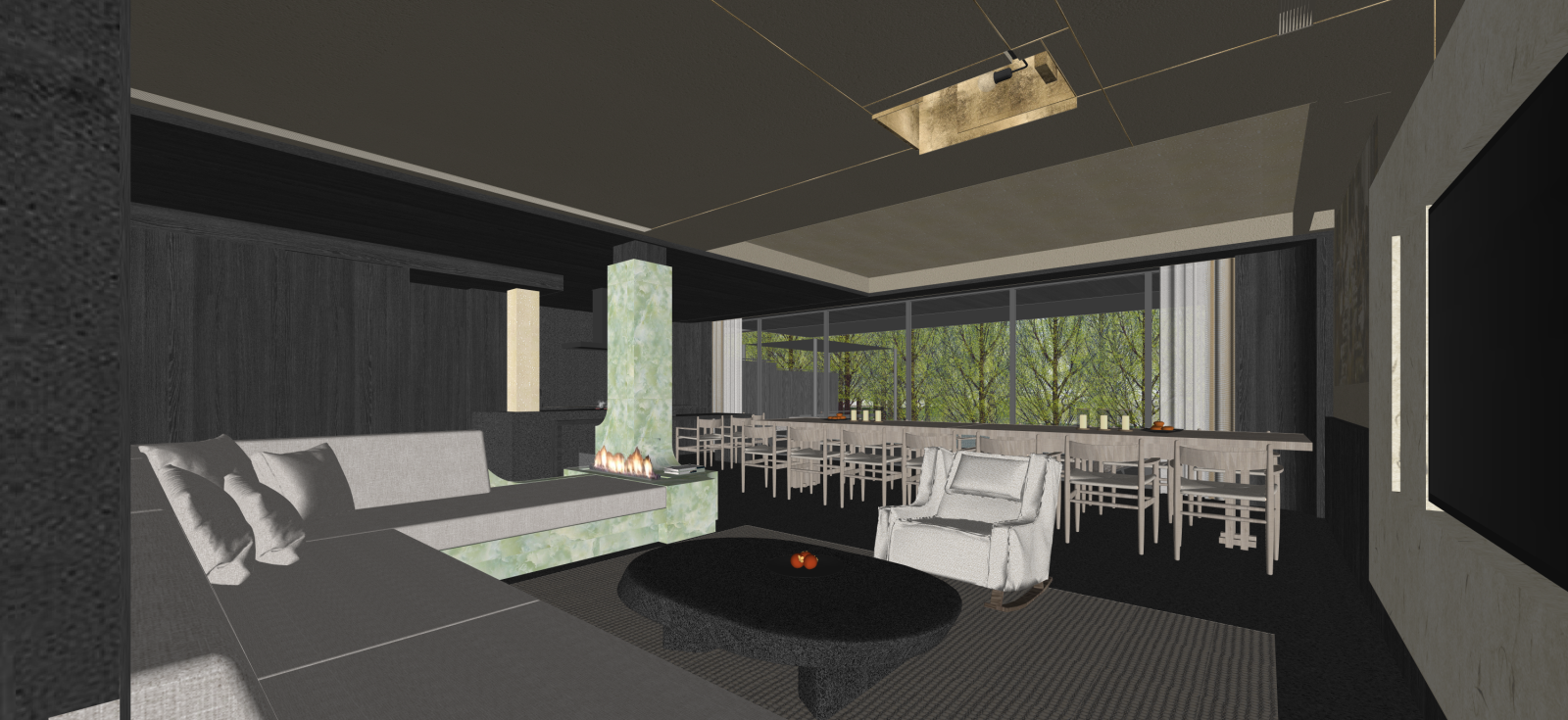 新中式其他酒店空间SU模型下载【ID:1222131314】