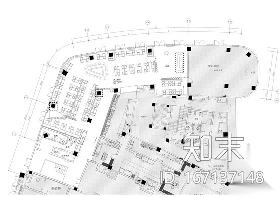 [深圳]高级度假酒店餐厅装修设计施工图（含意向图）cad施工图下载【ID:167137148】
