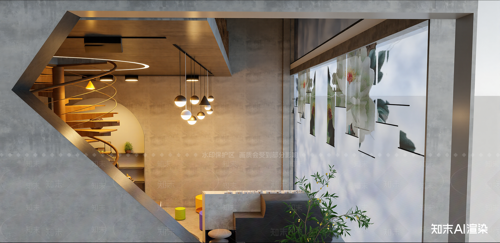现代咖啡厅SU模型下载【ID:1216023337】