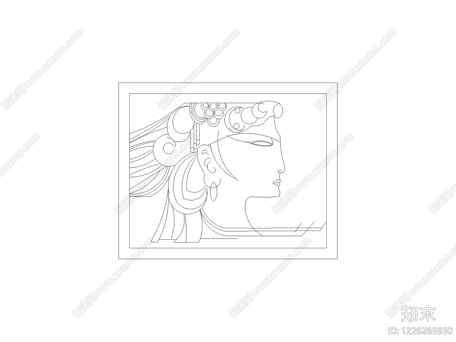 陈设类立面挂画cad施工图下载【ID:1226265930】
