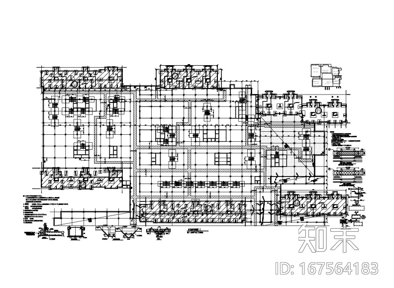 板加腋地下室结构施工图（CAD、12张）cad施工图下载【ID:167564183】