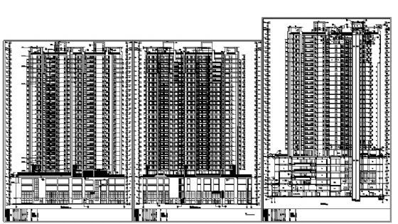 [深圳]某31层塔式商住楼建筑施工图cad施工图下载【ID:167624130】