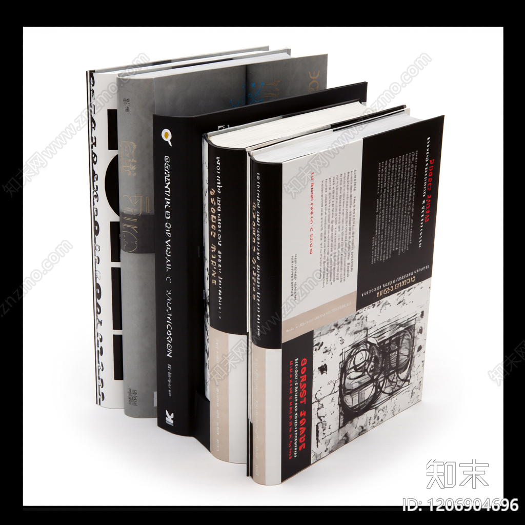 书籍堆叠组合模型3D模型下载【ID:1206904696】