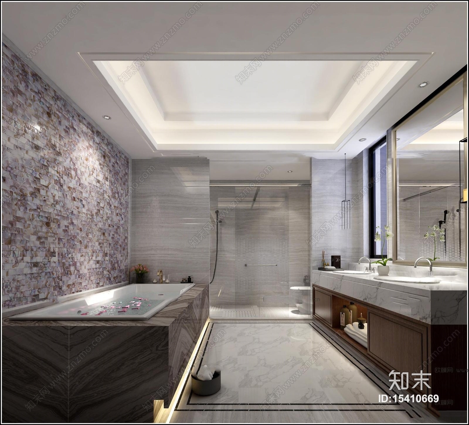现代卫浴空间3D模型下载【ID:15410669】
