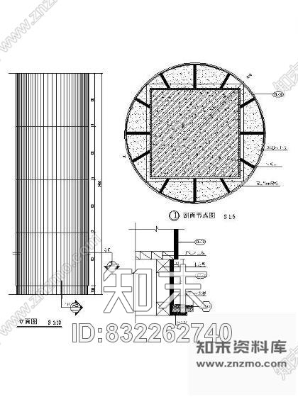 图块/节点装饰圆柱详图cad施工图下载【ID:832262740】